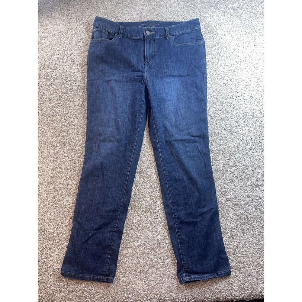 Chico's Slim Boyfriend Ankle 2 Jeans Blue Stretch Sz 12/14